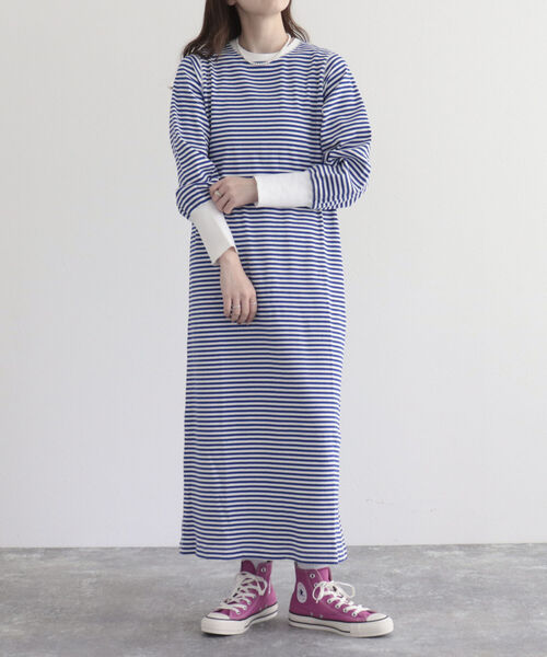 fredy emue（フレディエミュ）の「テレコボーダーワンピース（ワンピース・レディース・ブルー系その他/ホワイト系その他/グリーン系その他・38）」の16枚目の写真