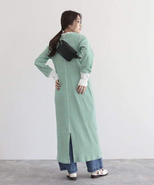 fredy emue（フレディエミュ）の「テレコボーダーワンピース（ワンピース・レディース・ブルー系その他/ホワイト系その他/グリーン系その他・38）」の9枚目の写真