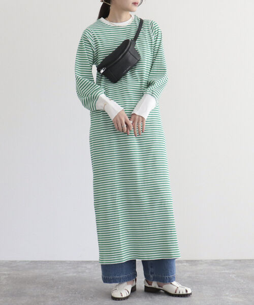 fredy emue（フレディエミュ）の「テレコボーダーワンピース（ワンピース・レディース・ブルー系その他/ホワイト系その他/グリーン系その他・38）」の20枚目の写真