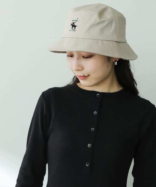 SENSE OF PLACE by URBAN RESEARCH（センスオブプレイスバイアーバンリサーチ）の「『ユニセックス』『別注』GREENWICH POLO CLUB×SENSE OF PLACE　B（ハット・メンズ・ブラック/ライトベージュ/カーキ・ONE）」の8枚目の写真