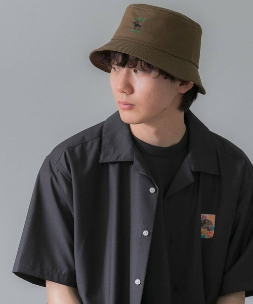 SENSE OF PLACE by URBAN RESEARCH（センスオブプレイスバイアーバンリサーチ）の「『ユニセックス』『別注』GREENWICH POLO CLUB×SENSE OF PLACE　B（ハット・メンズ・ブラック/ライトベージュ/カーキ・ONE）」の14枚目の写真