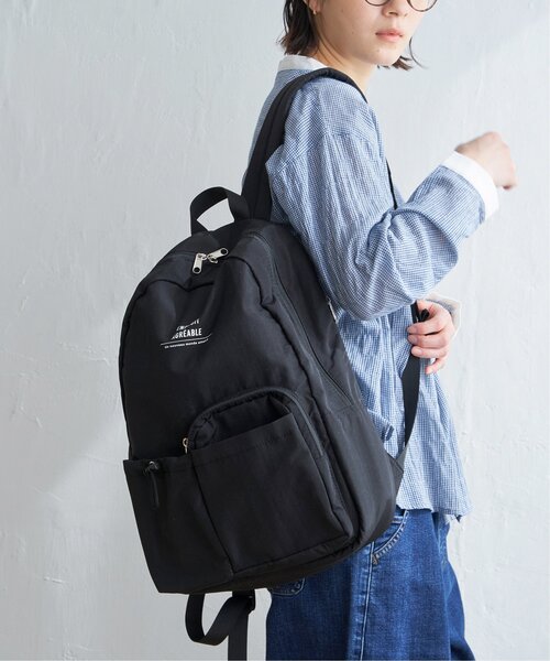 LBC（エルビーシー）の「撥水ナイロン多機能リュック（バックパック/リュック・レディース・ブラック/グレー・FREE）」の2枚目の写真