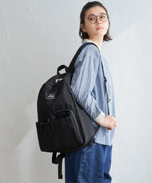 LBC（エルビーシー）の「撥水ナイロン多機能リュック（バックパック/リュック・レディース・ブラック/グレー・FREE）」の9枚目の写真