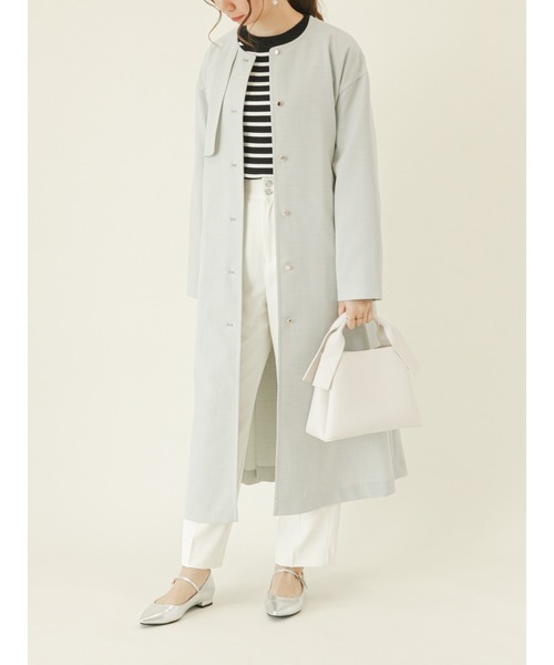 ツイルノーカラーコート【花粉ブロック加工】