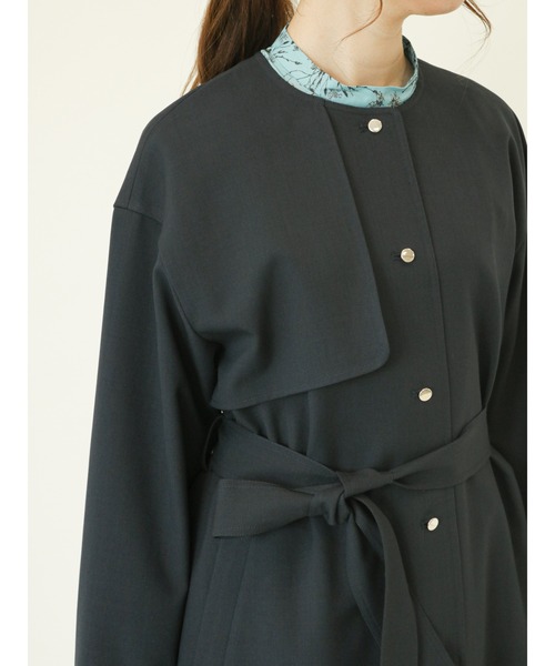 ツイルノーカラーコート【花粉ブロック加工】