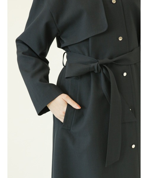 ツイルノーカラーコート【花粉ブロック加工】