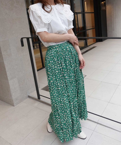 CORNERS（コーナーズ）の「小花柄ロングスカート（スカート・レディース・ブラック/グリーン・M）」の16枚目の写真