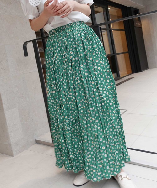 CORNERS（コーナーズ）の「小花柄ロングスカート（スカート・レディース・ブラック/グリーン・M）」の15枚目の写真