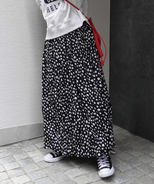 CORNERS（コーナーズ）の「小花柄ロングスカート（スカート・レディース・ブラック/グリーン・M）」の19枚目の写真