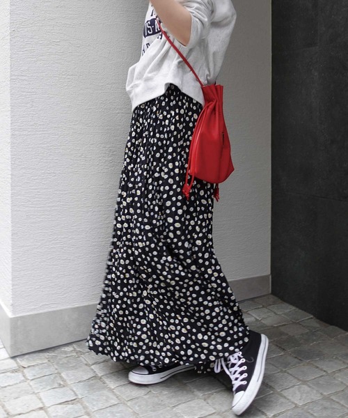 CORNERS（コーナーズ）の「小花柄ロングスカート（スカート・レディース・ブラック/グリーン・M）」の17枚目の写真