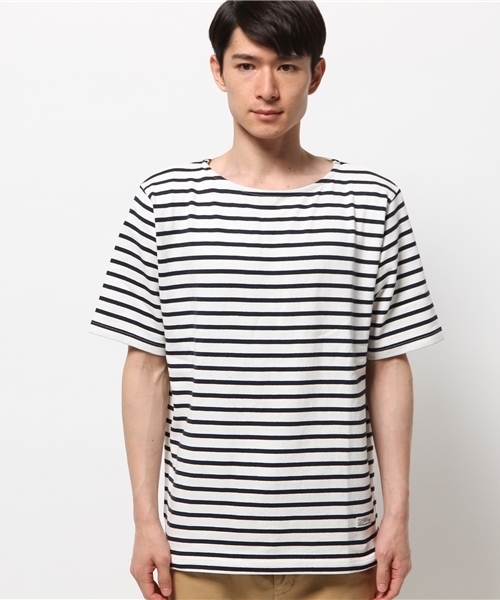 CIAOPANIC（チャオパニック）の「【Ciaopanic】　度詰めボーダーバスクTee（Tシャツ/カットソー・メンズ・ネイビー/ブルー・LARGE/MEDIUM）」の3枚目の写真