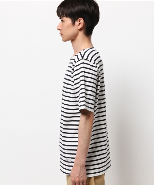 CIAOPANIC（チャオパニック）の「【Ciaopanic】　度詰めボーダーバスクTee（Tシャツ/カットソー・メンズ・ネイビー/ブルー・LARGE/MEDIUM）」の4枚目の写真