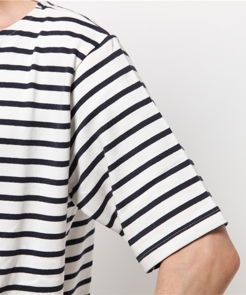 CIAOPANIC（チャオパニック）の「【Ciaopanic】　度詰めボーダーバスクTee（Tシャツ/カットソー・メンズ・ネイビー/ブルー・LARGE/MEDIUM）」の7枚目の写真