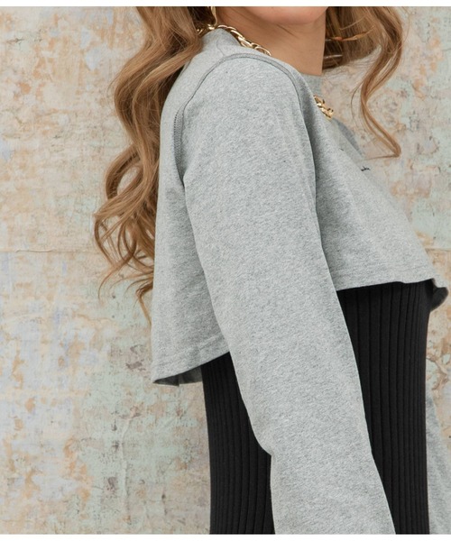 LATINA（ラティーナ）の「レタリング刺繍ショートTシャツ（Tシャツ/カットソー・レディース・グレー/ブラック・FREE）」の14枚目の写真