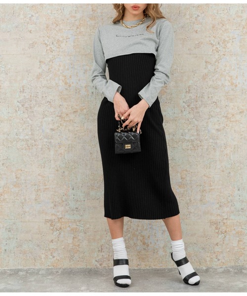 LATINA（ラティーナ）の「レタリング刺繍ショートTシャツ（Tシャツ/カットソー・レディース・グレー/ブラック・FREE）」の16枚目の写真