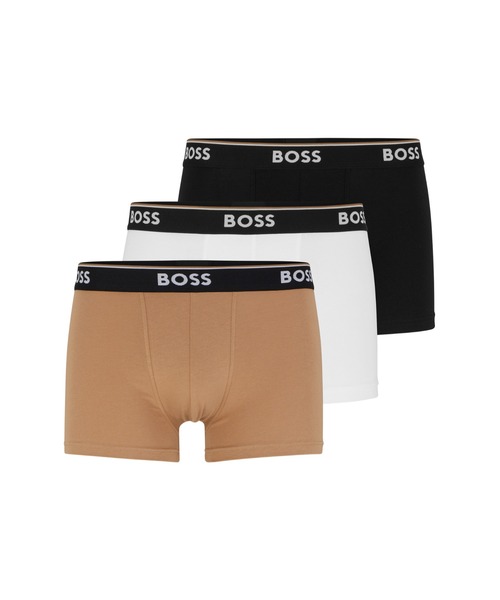 3パック BOSSロゴウエストバンド ストレッチコットン ボクサーパンツ