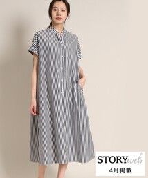 【STORYweb 4月掲載・洗える】ストライプワンピース【S~L】