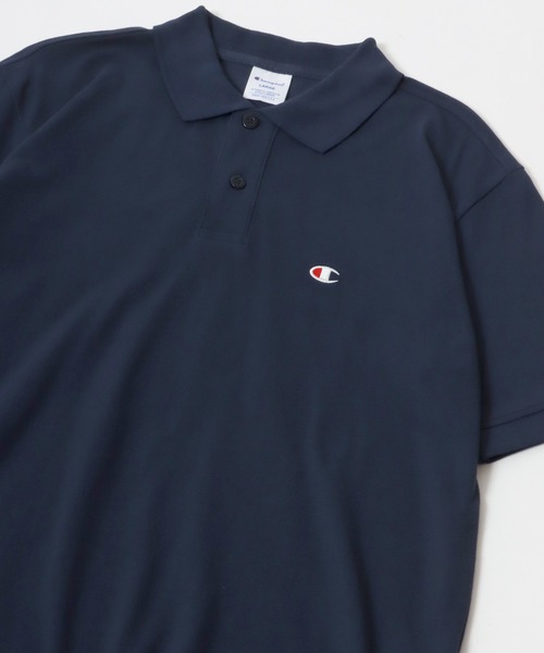 Champion(チャンピオン)の「Champion/チャンピオン カノコ ワンポイントロゴワッペン刺繍 無地 ポロシャツ レディース メンズ(ポロシャツ・メンズ・ブラック/グレー/ネイビー/ホワイト/モスグリーン・XL/M/L)」の5枚目の写真