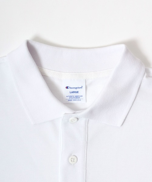 Champion(チャンピオン)の「Champion/チャンピオン カノコ ワンポイントロゴワッペン刺繍 無地 ポロシャツ レディース メンズ(ポロシャツ・メンズ・ブラック/グレー/ネイビー/ホワイト/モスグリーン・XL/M/L)」の12枚目の写真