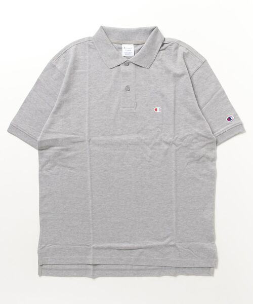 Champion(チャンピオン)の「Champion/チャンピオン カノコ ワンポイントロゴワッペン刺繍 無地 ポロシャツ レディース メンズ(ポロシャツ・メンズ・ブラック/グレー/ネイビー/ホワイト/モスグリーン・XL/M/L)」の9枚目の写真