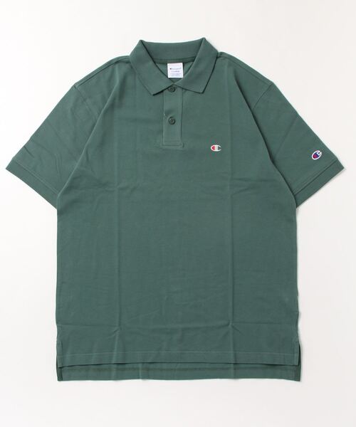 Champion(チャンピオン)の「Champion/チャンピオン カノコ ワンポイントロゴワッペン刺繍 無地 ポロシャツ レディース メンズ(ポロシャツ・メンズ・ブラック/グレー/ネイビー/ホワイト/モスグリーン・XL/M/L)」の10枚目の写真