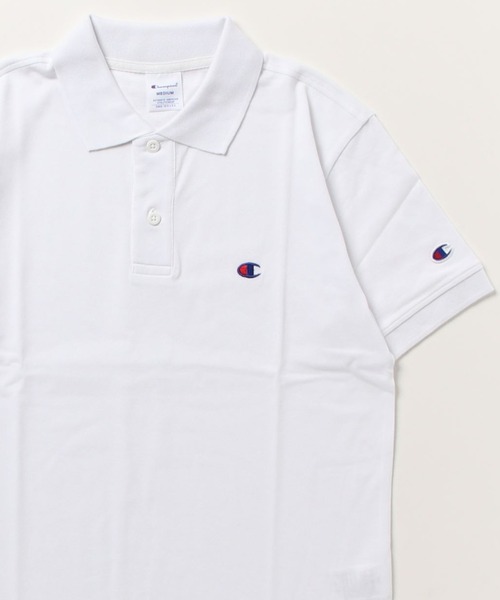 Champion(チャンピオン)の「Champion/チャンピオン カノコ ワンポイントロゴワッペン刺繍 無地 ポロシャツ レディース メンズ(ポロシャツ・メンズ・ブラック/グレー/ネイビー/ホワイト/モスグリーン・XL/M/L)」の21枚目の写真