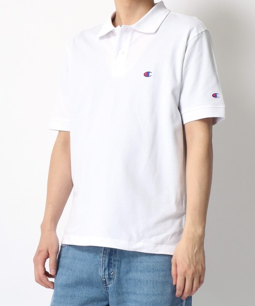 Champion(チャンピオン)の「Champion/チャンピオン カノコ ワンポイントロゴワッペン刺繍 無地 ポロシャツ レディース メンズ(ポロシャツ・メンズ・ブラック/グレー/ネイビー/ホワイト/モスグリーン・XL/M/L)」の18枚目の写真