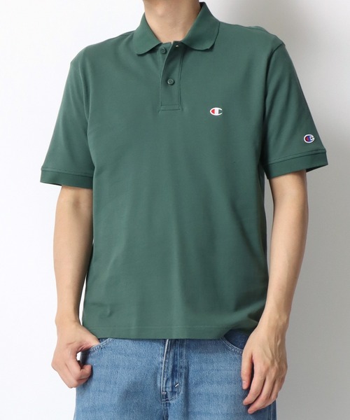 Champion(チャンピオン)の「Champion/チャンピオン カノコ ワンポイントロゴワッペン刺繍 無地 ポロシャツ レディース メンズ(ポロシャツ・メンズ・ブラック/グレー/ネイビー/ホワイト/モスグリーン・XL/M/L)」の19枚目の写真