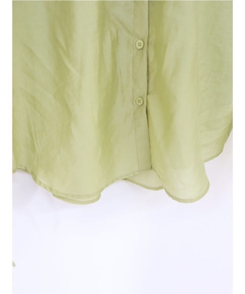 HEILIS(ヘイリス)の「ワッシャーシャーリングスリーブシャツ / シャーリング シャツ シアー カラーシャツ(Tシャツ/カットソー・レディース・ブルー/オリーブ・FREE)」の19枚目の写真