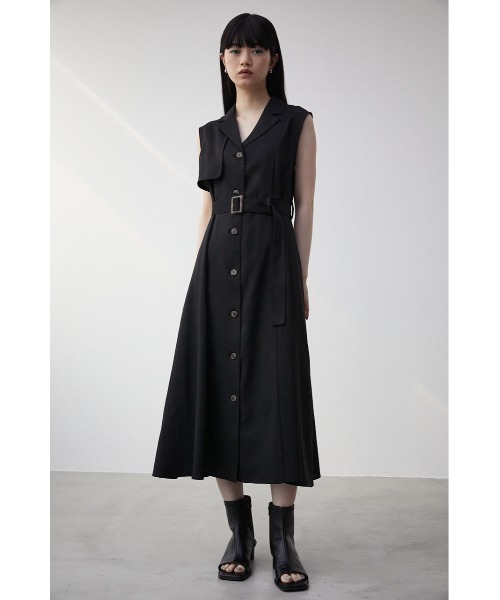AZUL by moussy（アズールバイマウジー）の「SINGLE FLAP GILET ONEPIECE/シングルフラップジレワンピース（ワンピース・レディース・ライトカーキ/ブラック/ライトベージュ・SMALL/MEDIUM）」の6枚目の写真