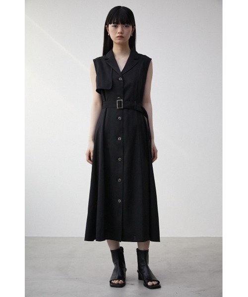 AZUL by moussy（アズールバイマウジー）の「SINGLE FLAP GILET ONEPIECE/シングルフラップジレワンピース（ワンピース・レディース・ライトカーキ/ブラック/ライトベージュ・SMALL/MEDIUM）」の7枚目の写真