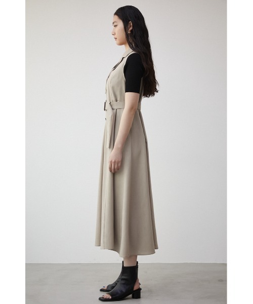 AZUL by moussy（アズールバイマウジー）の「SINGLE FLAP GILET ONEPIECE/シングルフラップジレワンピース（ワンピース・レディース・ライトカーキ/ブラック/ライトベージュ・SMALL/MEDIUM）」の16枚目の写真