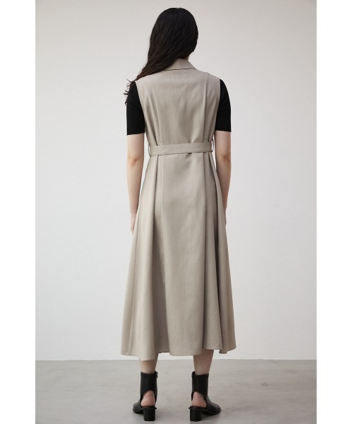 AZUL by moussy（アズールバイマウジー）の「SINGLE FLAP GILET ONEPIECE/シングルフラップジレワンピース（ワンピース・レディース・ライトカーキ/ブラック/ライトベージュ・SMALL/MEDIUM）」の17枚目の写真
