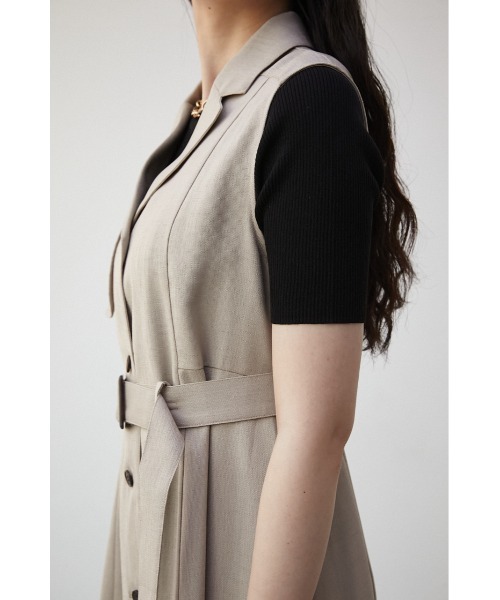 AZUL by moussy（アズールバイマウジー）の「SINGLE FLAP GILET ONEPIECE/シングルフラップジレワンピース（ワンピース・レディース・ライトカーキ/ブラック/ライトベージュ・SMALL/MEDIUM）」の19枚目の写真