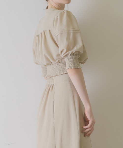 idem(イデム)の「sheer check volume blouse/シアーチェックブラウス(シャツ/ブラウス・レディース・ベージュ/ブラウン/ブルー・FREE)」の13枚目の写真