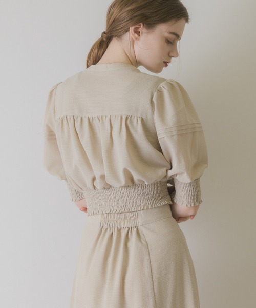 idem(イデム)の「sheer check volume blouse/シアーチェックブラウス(シャツ/ブラウス・レディース・ベージュ/ブラウン/ブルー・FREE)」の15枚目の写真