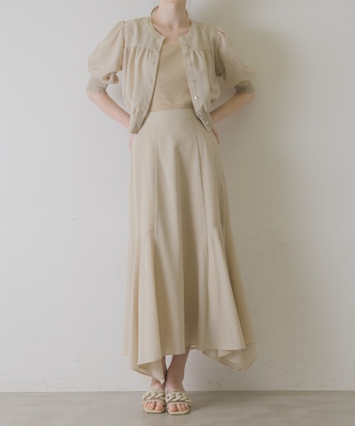 idem(イデム)の「sheer check volume blouse/シアーチェックブラウス(シャツ/ブラウス・レディース・ベージュ/ブラウン/ブルー・FREE)」の11枚目の写真