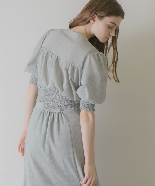 idem(イデム)の「sheer check volume blouse/シアーチェックブラウス(シャツ/ブラウス・レディース・ベージュ/ブラウン/ブルー・FREE)」の21枚目の写真