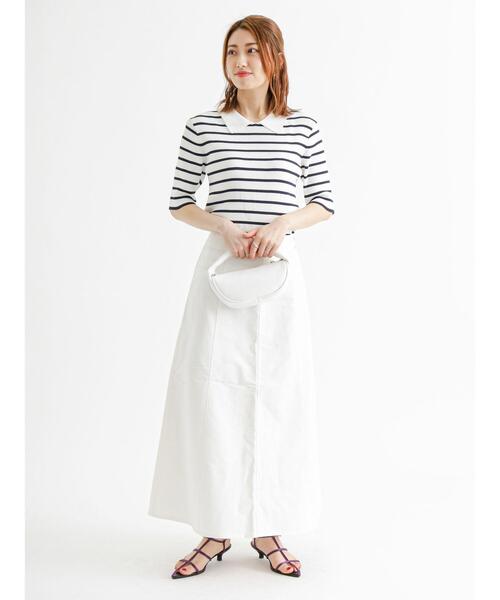 Te chichi（テチチ）の「パール使い衿リブニットプルオーバー（ニット/セーター・レディース・ネイビー/ブラック/オフホワイト・ﾌﾘ-）」の18枚目の写真