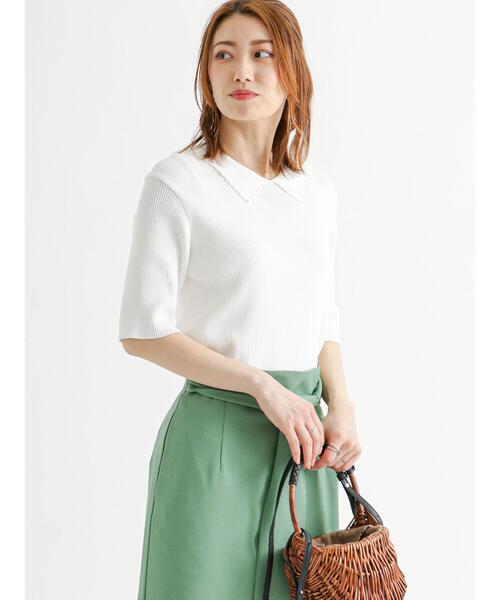 Te chichi（テチチ）の「パール使い衿リブニットプルオーバー（ニット/セーター・レディース・ネイビー/ブラック/オフホワイト・ﾌﾘ-）」の21枚目の写真