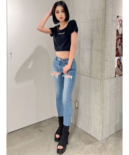 GYDA（ジェイダ）の「オープンニットタンクソールブーツ（ブーツ・レディース・その他1/ブラック・SMALL/MEDIUM/LARGE）」の7枚目の写真