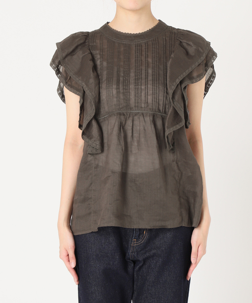 ラミーフリルピンタックブラウス（シャツ/ブラウス）｜SLOBE