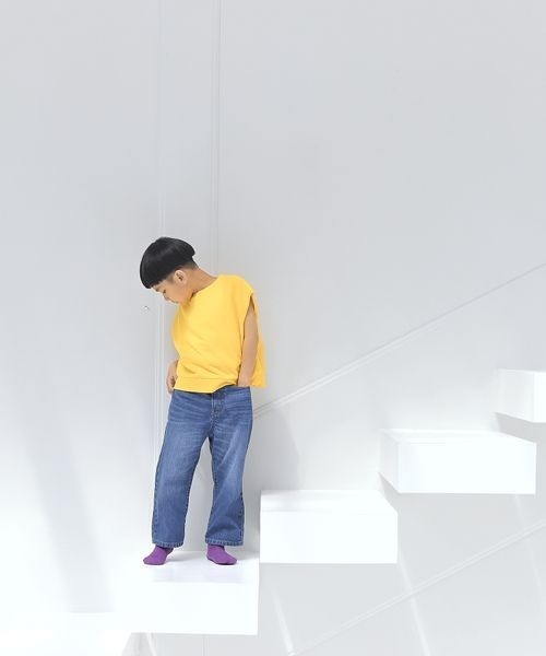 LOWRYS FARM（ローリーズファーム）の「ナンバリングフレンチスリーブ　197613（Tシャツ/カットソー・キッズ・パープル/イエロー/チャコールグレー/オフホワイト・110cm/120cm/130cm/140cm/150cm）」の5枚目の写真