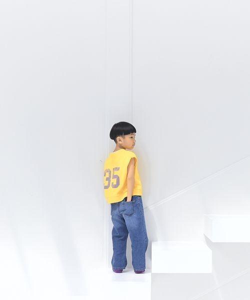 LOWRYS FARM（ローリーズファーム）の「ナンバリングフレンチスリーブ　197613（Tシャツ/カットソー・キッズ・パープル/イエロー/チャコールグレー/オフホワイト・110cm/120cm/130cm/140cm/150cm）」の6枚目の写真