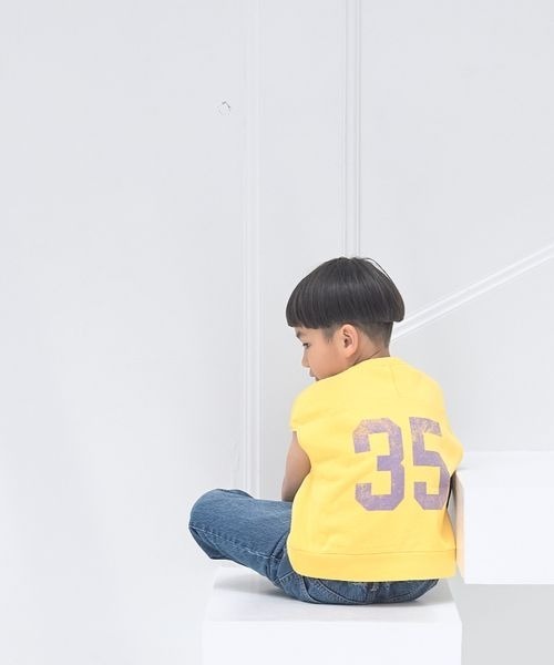 LOWRYS FARM（ローリーズファーム）の「ナンバリングフレンチスリーブ　197613（Tシャツ/カットソー・キッズ・パープル/イエロー/チャコールグレー/オフホワイト・110cm/120cm/130cm/140cm/150cm）」の7枚目の写真