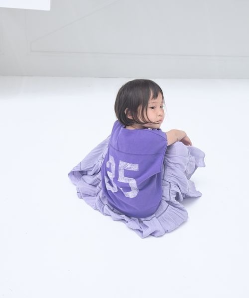 LOWRYS FARM（ローリーズファーム）の「ナンバリングフレンチスリーブ　197613（Tシャツ/カットソー・キッズ・パープル/イエロー/チャコールグレー/オフホワイト・110cm/120cm/130cm/140cm/150cm）」の8枚目の写真