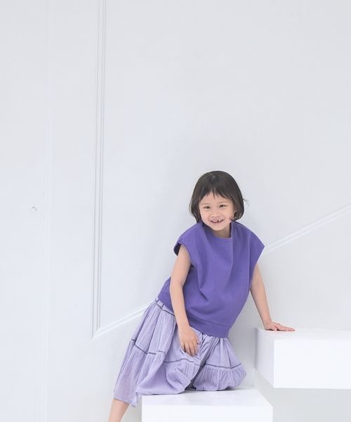 LOWRYS FARM（ローリーズファーム）の「ナンバリングフレンチスリーブ　197613（Tシャツ/カットソー・キッズ・パープル/イエロー/チャコールグレー/オフホワイト・110cm/120cm/130cm/140cm/150cm）」の10枚目の写真