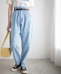 WEGO | WEGO/【マルチサイズ】ウエストフリルタックテーパードデニムパンツ(デニムパンツ)