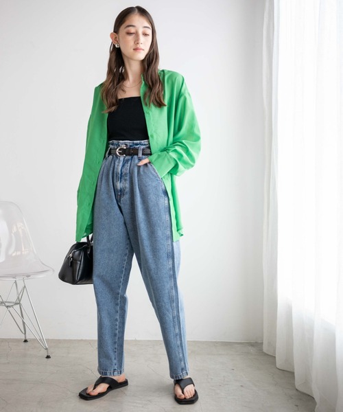 WEGO（ウィゴー）の「WEGO/【マルチサイズ】ウエストフリルタックテーパードデニムパンツ（デニムパンツ・レディース・ライトインディゴブルー/コバルトブルー・X-SMALL/SMALL/MEDIUM/LARGE）」の20枚目の写真