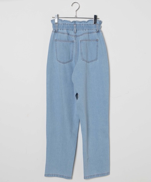 WEGO（ウィゴー）の「WEGO/【マルチサイズ】ウエストフリルタックテーパードデニムパンツ（デニムパンツ・レディース・ライトインディゴブルー/コバルトブルー・X-SMALL/SMALL/MEDIUM/LARGE）」の5枚目の写真